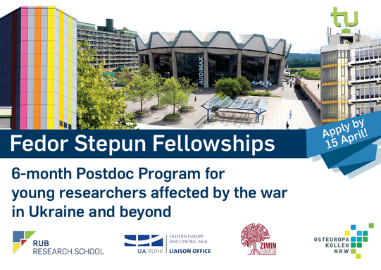 Fedor Stepun Fellowships Apply by April 15th. 6-Month Pst-doc Program for Researchers affected by the war in Ukraine and beyond.